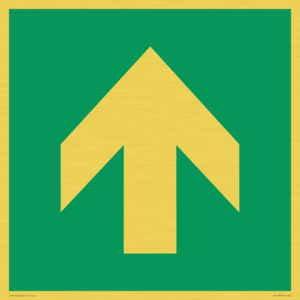 E907 Safe condition: Up / forwards arrow (90 deg supplimentary)